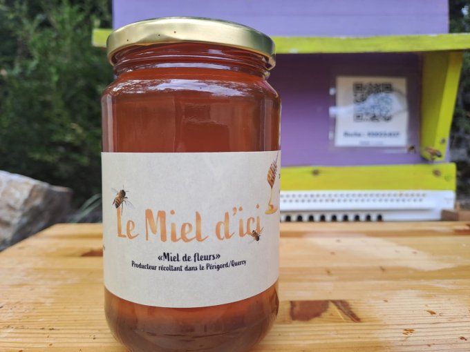 "le miel d'ici" de fleurs 500 gr pour vente sur place